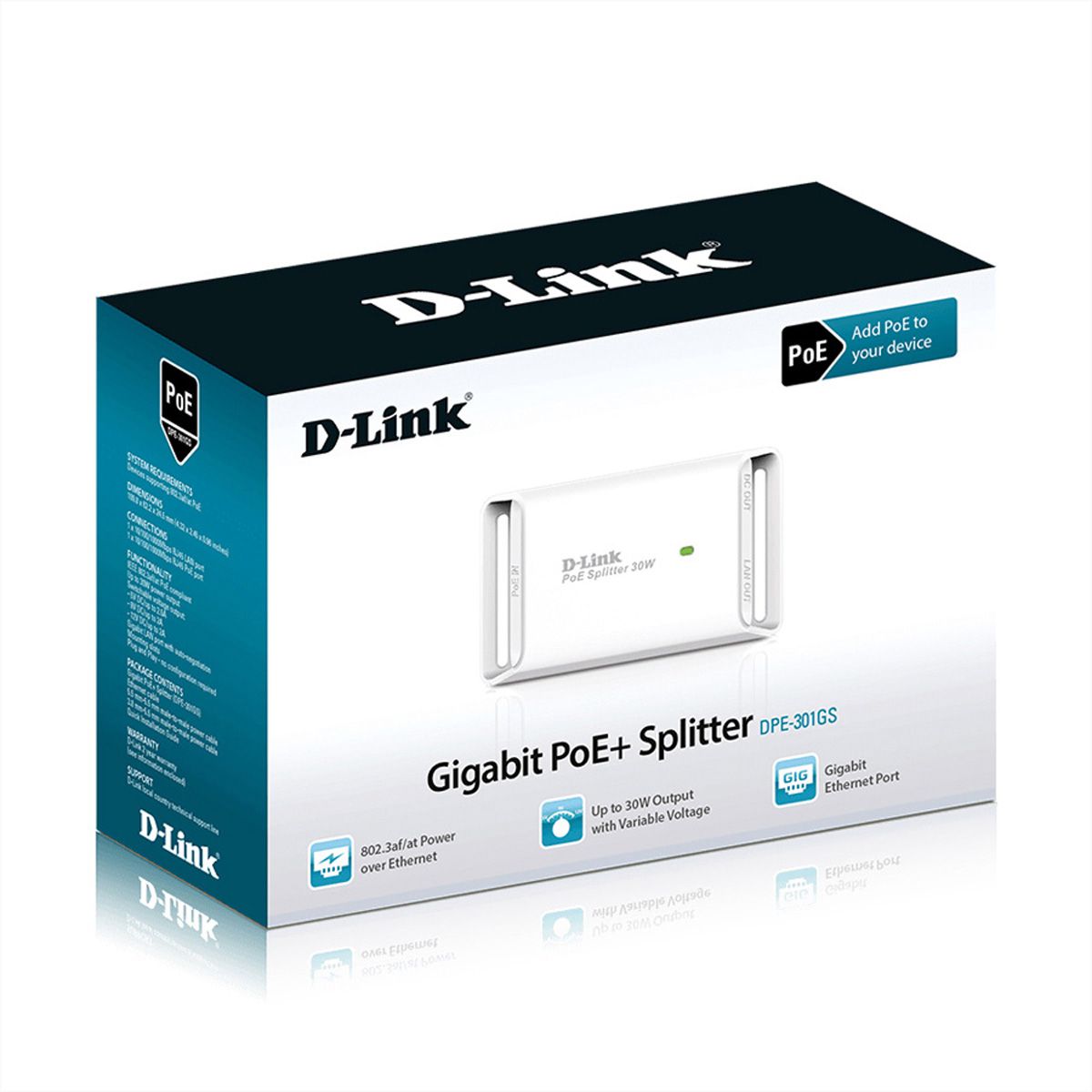 D-Link DPE-301GS Gigabit PoE Plus Splitter