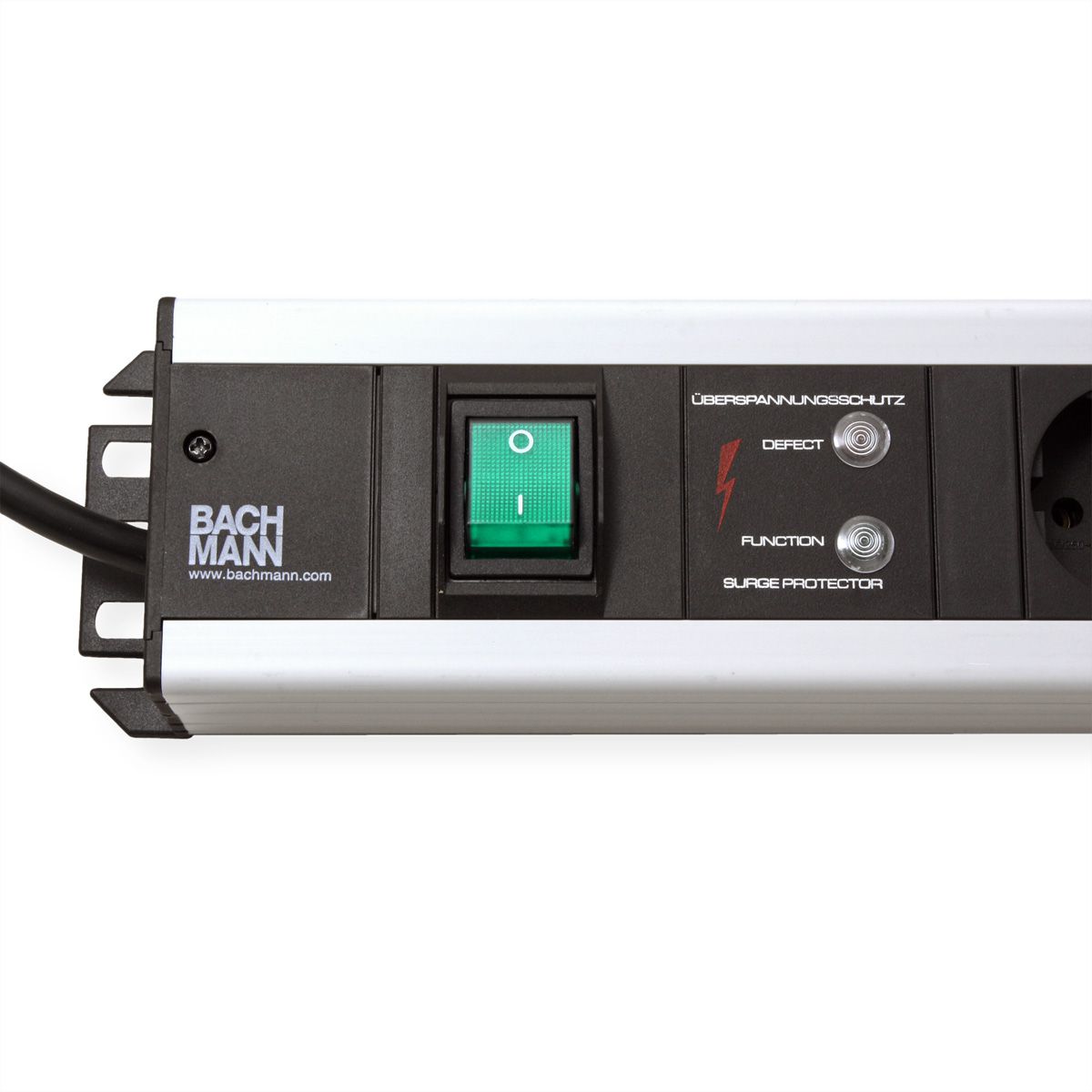 BACHMANN craftsman's power strip 6x earthing contact, overvoltage protection, switch