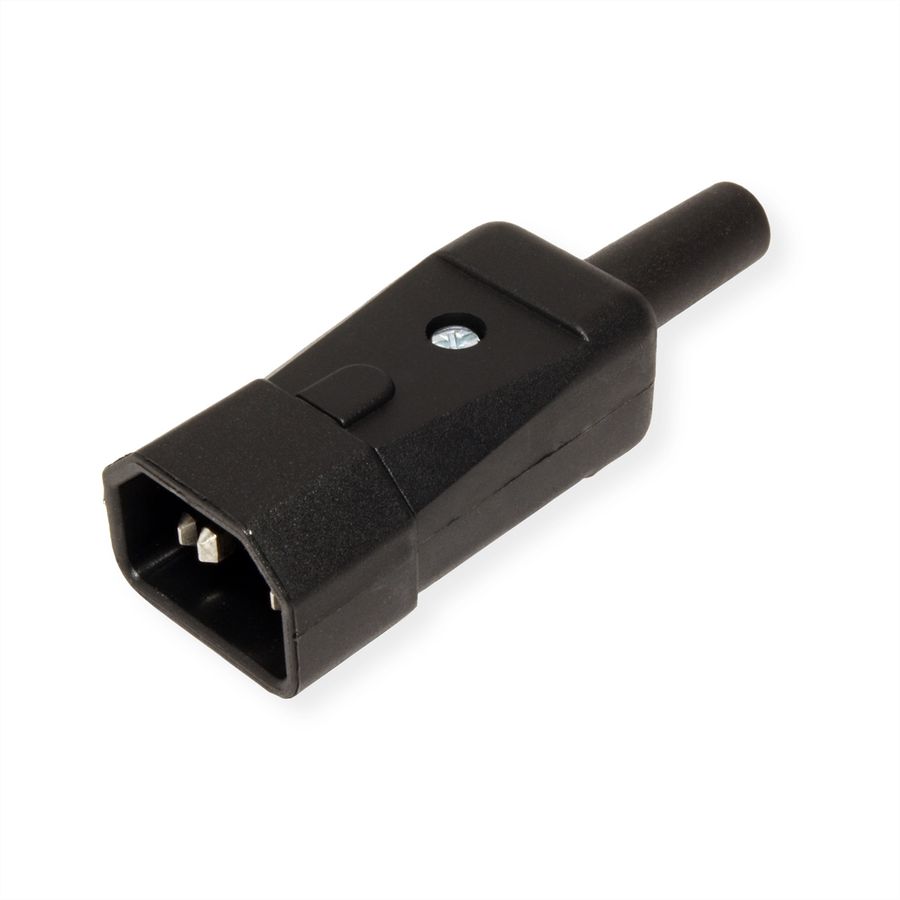 BACHMANN IEC320 C14 plug 10A/250VAC, Screw connection, black