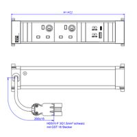 BACHMANN POWER FRAME M 2xUK, 1xUSB A&C22WCharger GST18 United Kingdom