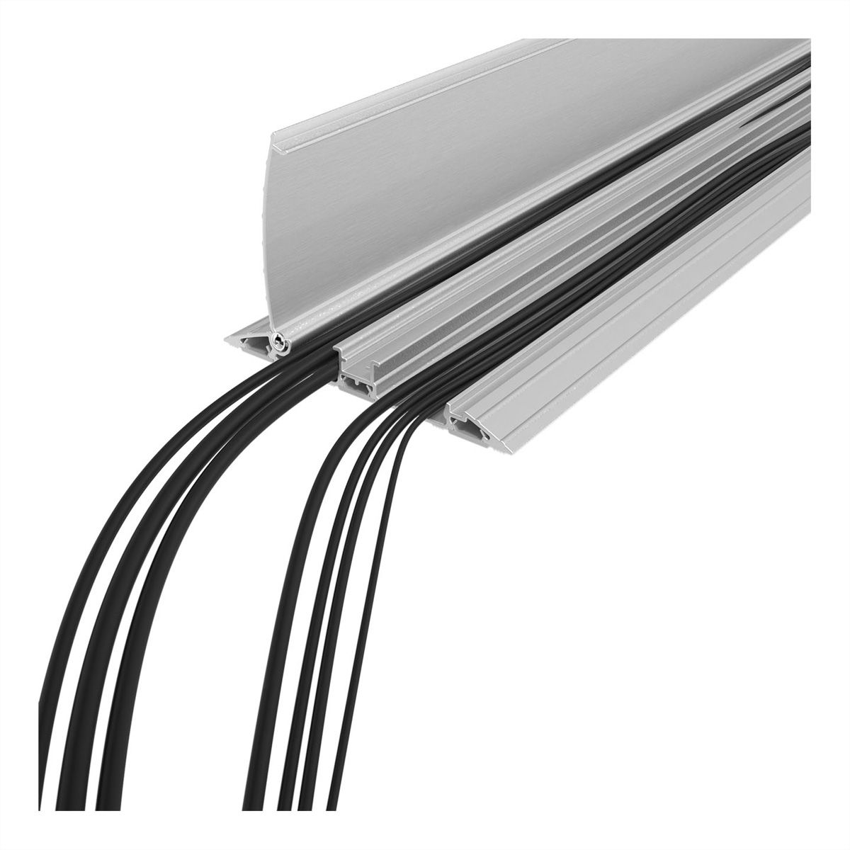 DATAFLEX Addit cable protector, straight 412, silver, 90 cm