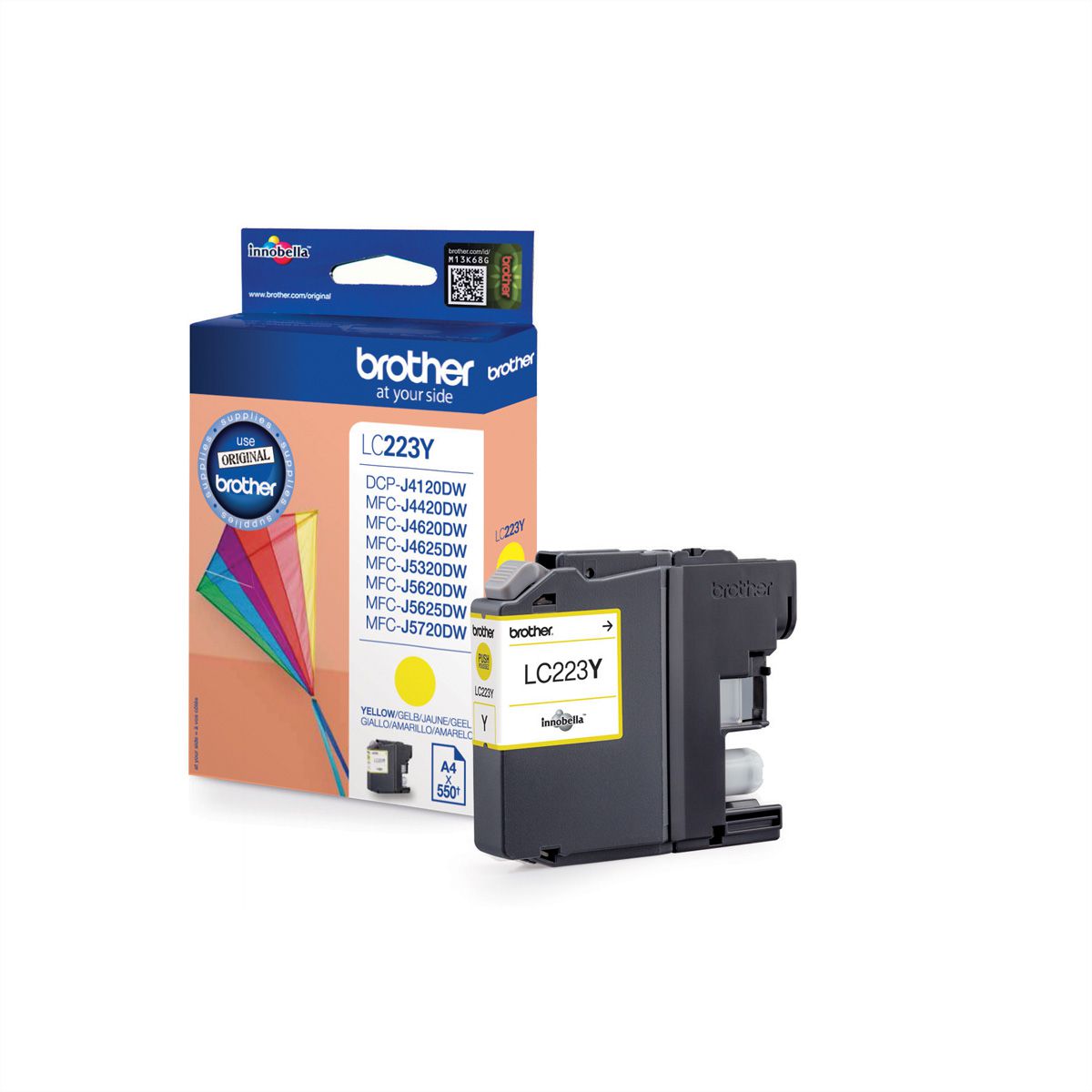 LC-223Y, BROTHER Tintenpatrone, yellow für ca. 550 Seiten, Für z. B. BROTHER MFC-J4620DW, MFC-J4625DW, MFC-J5320DW, MFC-J5620DW