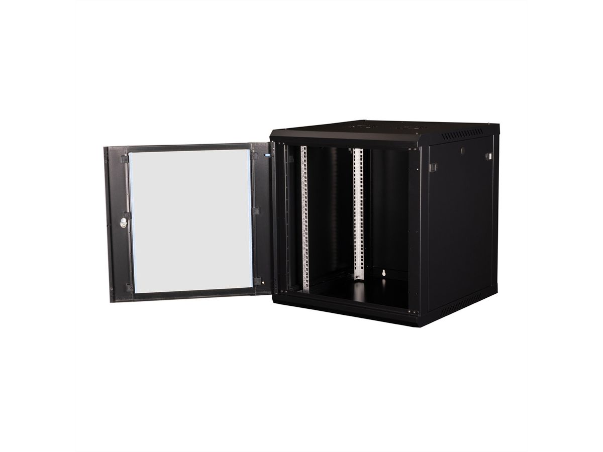 VALUE 19-Zoll Wandgehäuse 12HE, 600x600mm schwarz, Bausatz