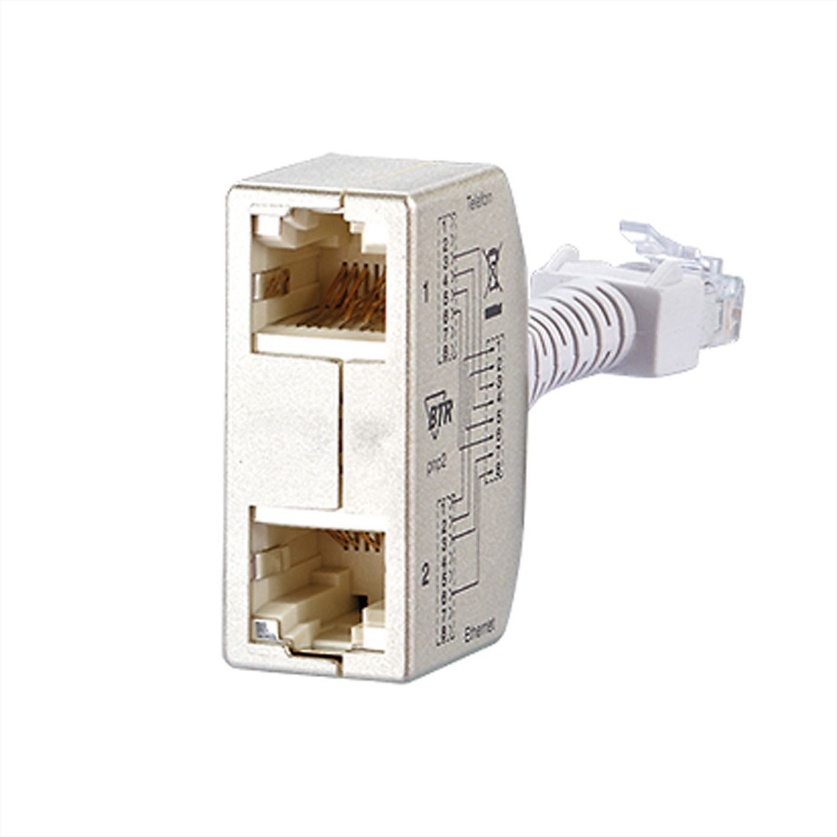 METZ CONNECT Cable Sharing Adapter pnp2, Telefoon/Ethernet, 2 St.