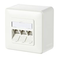 METZ CONNECT C6Amodul 3 Port 180° AP-Dose, reinweiß RAL9010