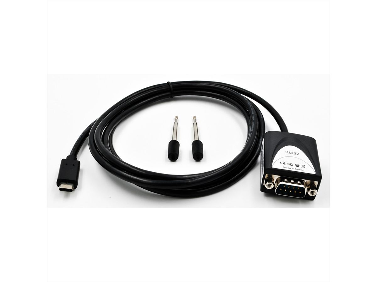 EXSYS EX-2311-2 USB 2.0 C - male naar 1 x seriële RS-232 1,8 meter kabel met 9 pin male LED display