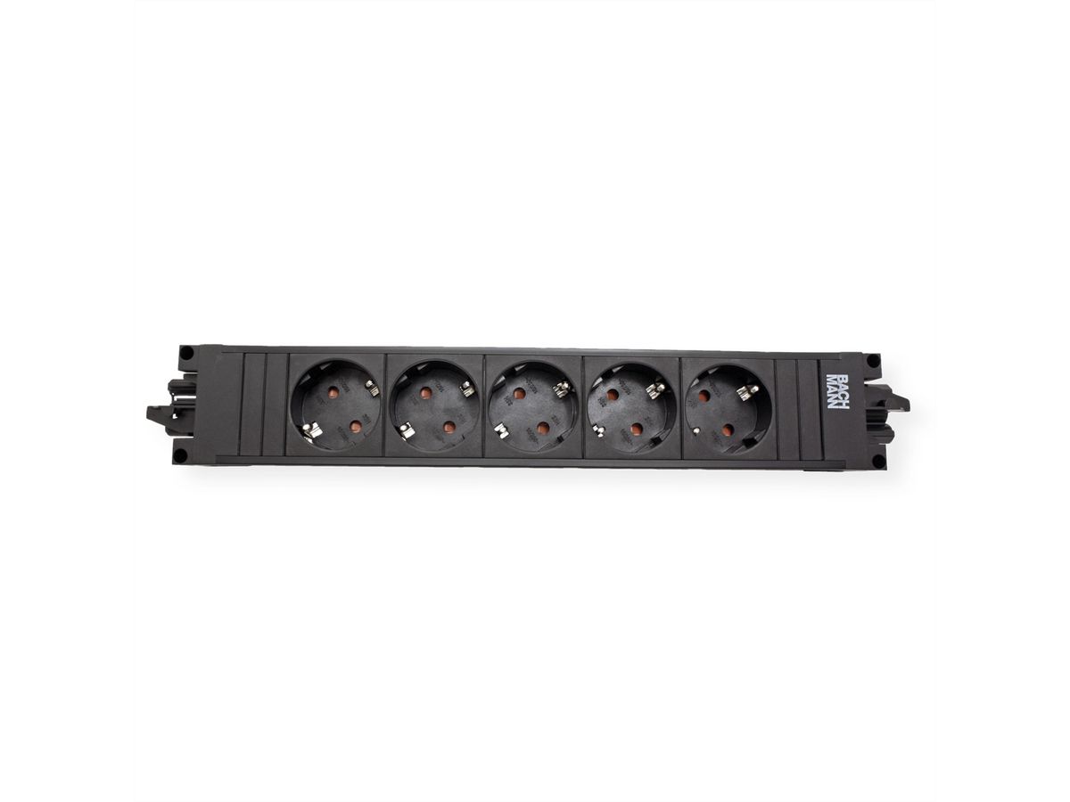 BACHMANN STEP BASE 5x earthing contact, black