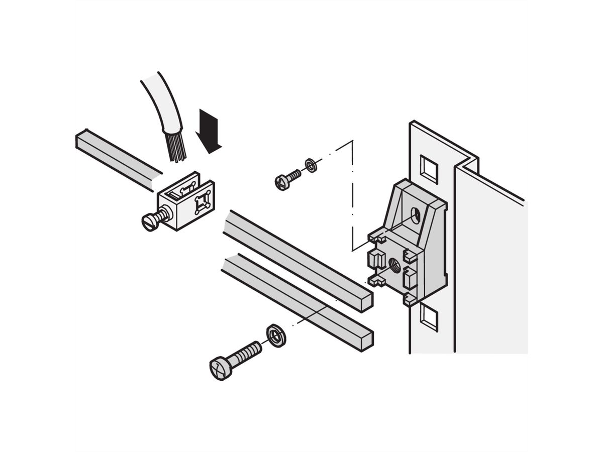 SCHROFF Connection Clamp for GND/Earthing Rail, 35 mm²