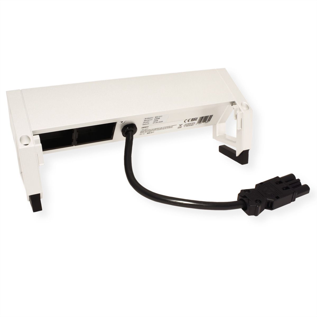 BACHMANN DESK2 2x Geaard stopcontact 2x ABD GST18, wit