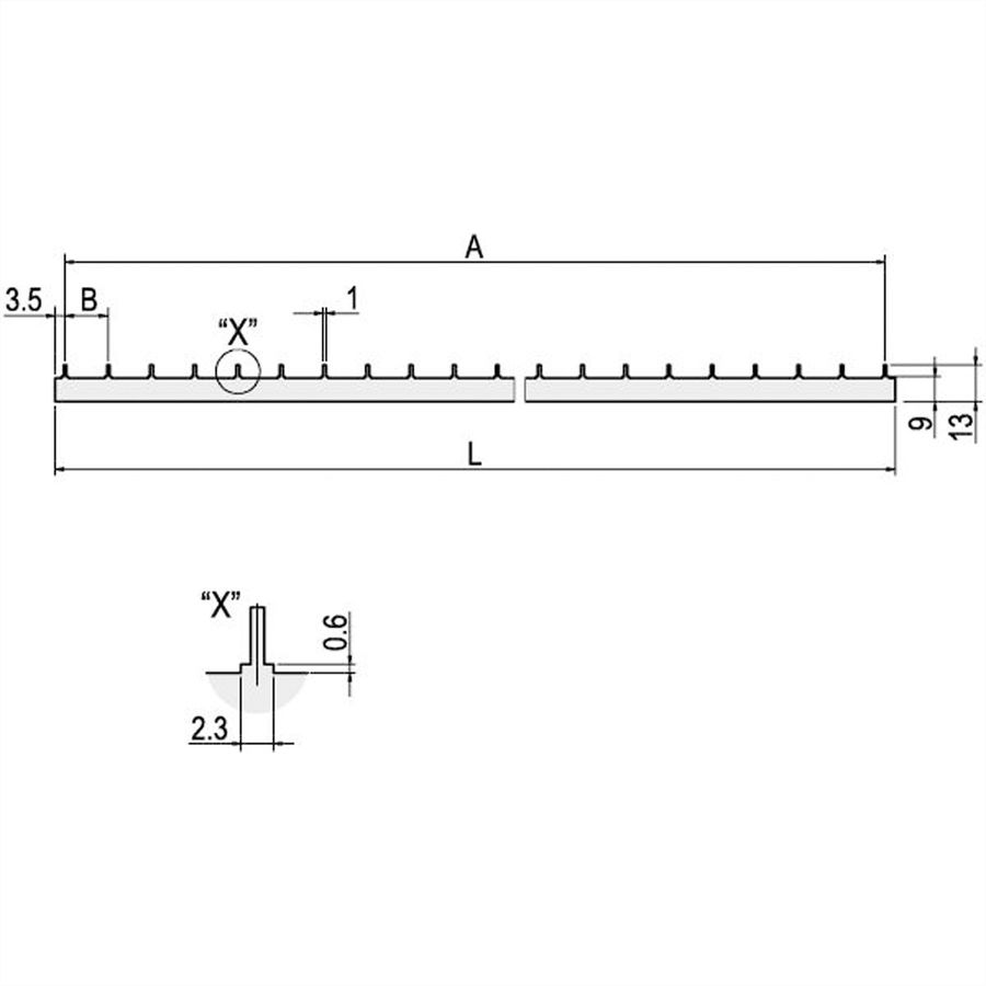 SCHROFF PCB-verzamelrail voor stroomverdeling, 3 pk L328,1 mm