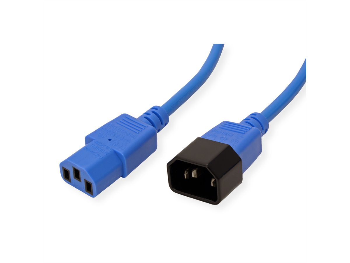 ROLINE Monitor Power Cable, IEC 320 C14 - C13, blue, 0.8 m