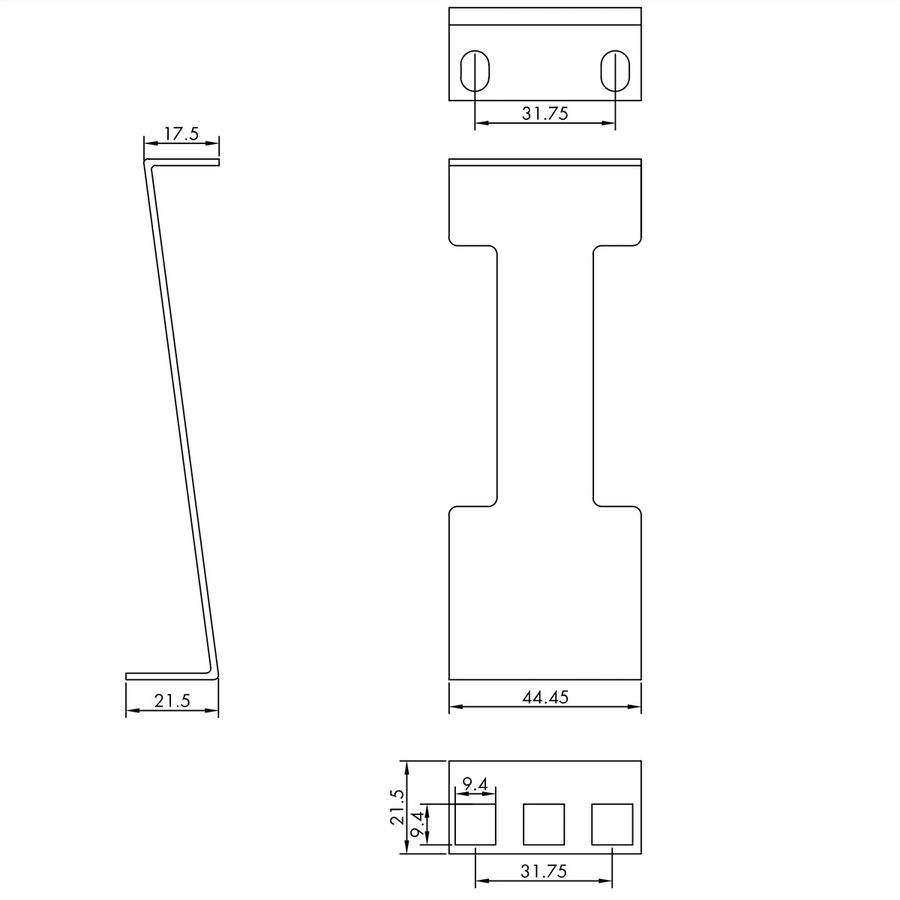 VALUE 19" Rack Depth Extender, 2 pcs, 1U, metal, 151.5mm