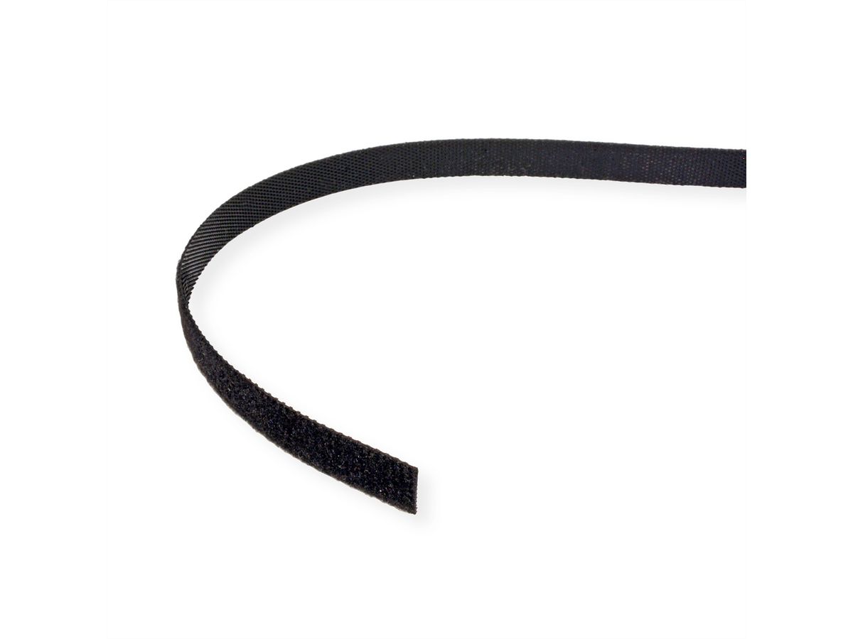 VALUE Klittenband op rol, 10mm, zwart, 25 m