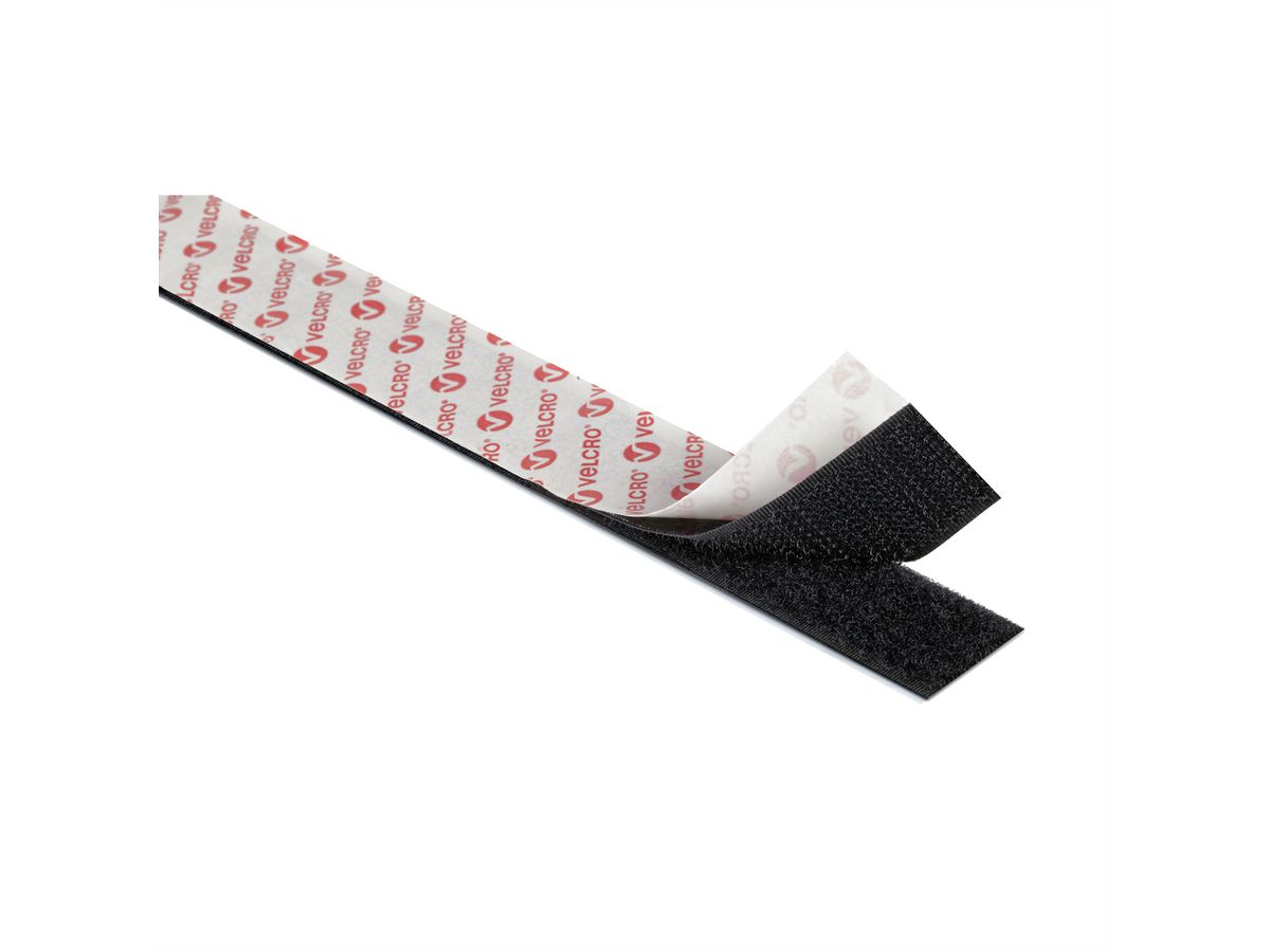 VELCRO® klittenband voor algemeen gebruik 25m haakband 25m lusband, haak & lus 50mm zwart
