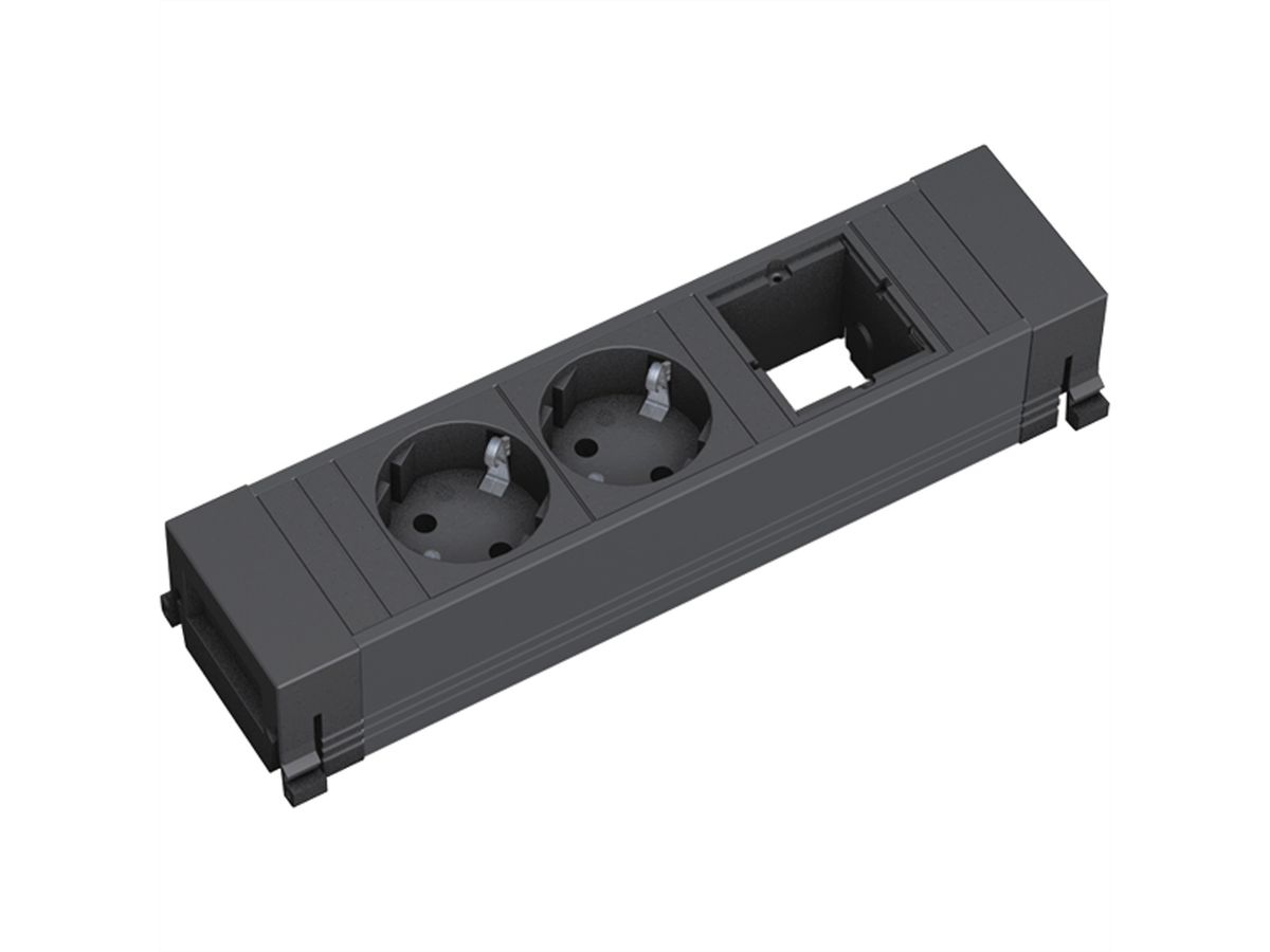 BACHMANN POWER FRAME 2xCEE7/3 1xCM, Plastic profile 0.2m GST18
