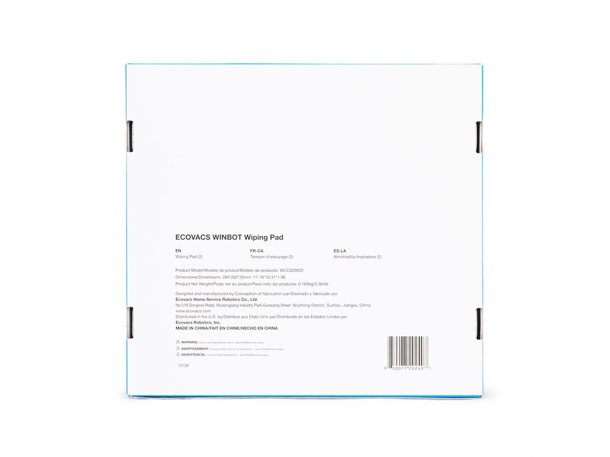 Ecovacs Reinigungstücher mit Halterung 2 Stk., zu Winbot W3 OMNI