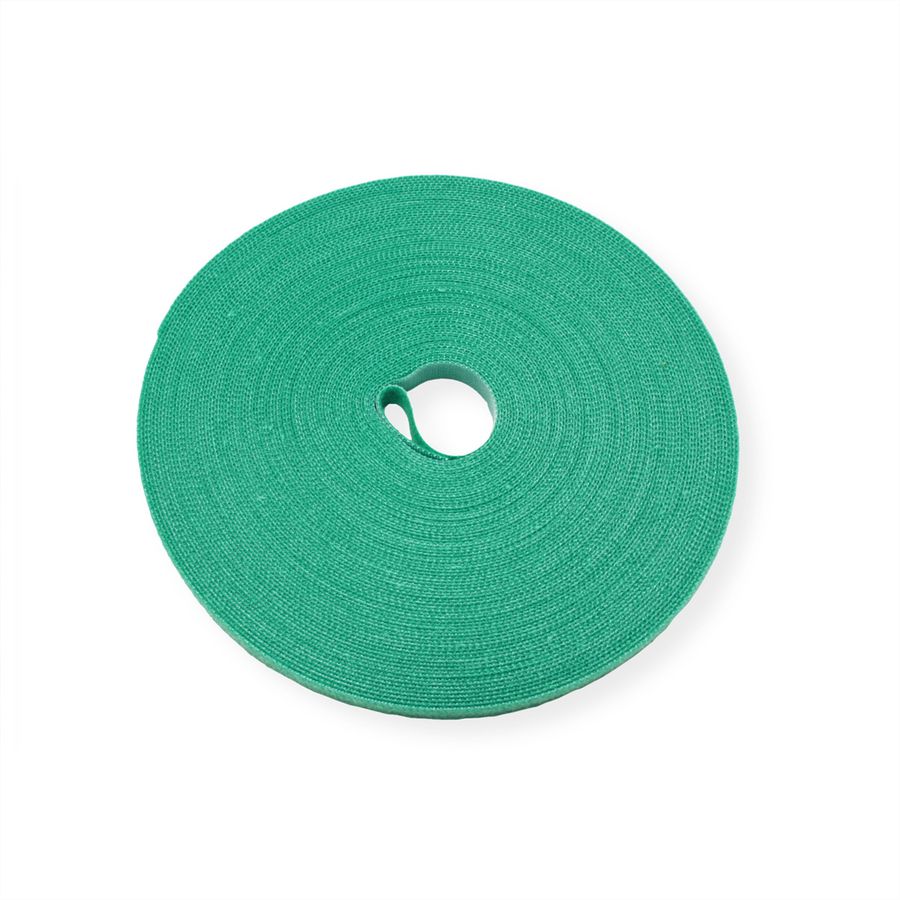 VALUE Klittenband op rol, 10mm, groen, 25 m
