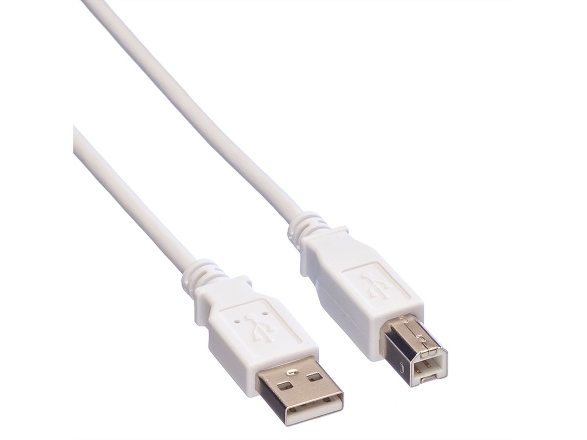 VALUE USB 2.0 Kabel, type A-B,  Type A-B, wit, 4,5 m