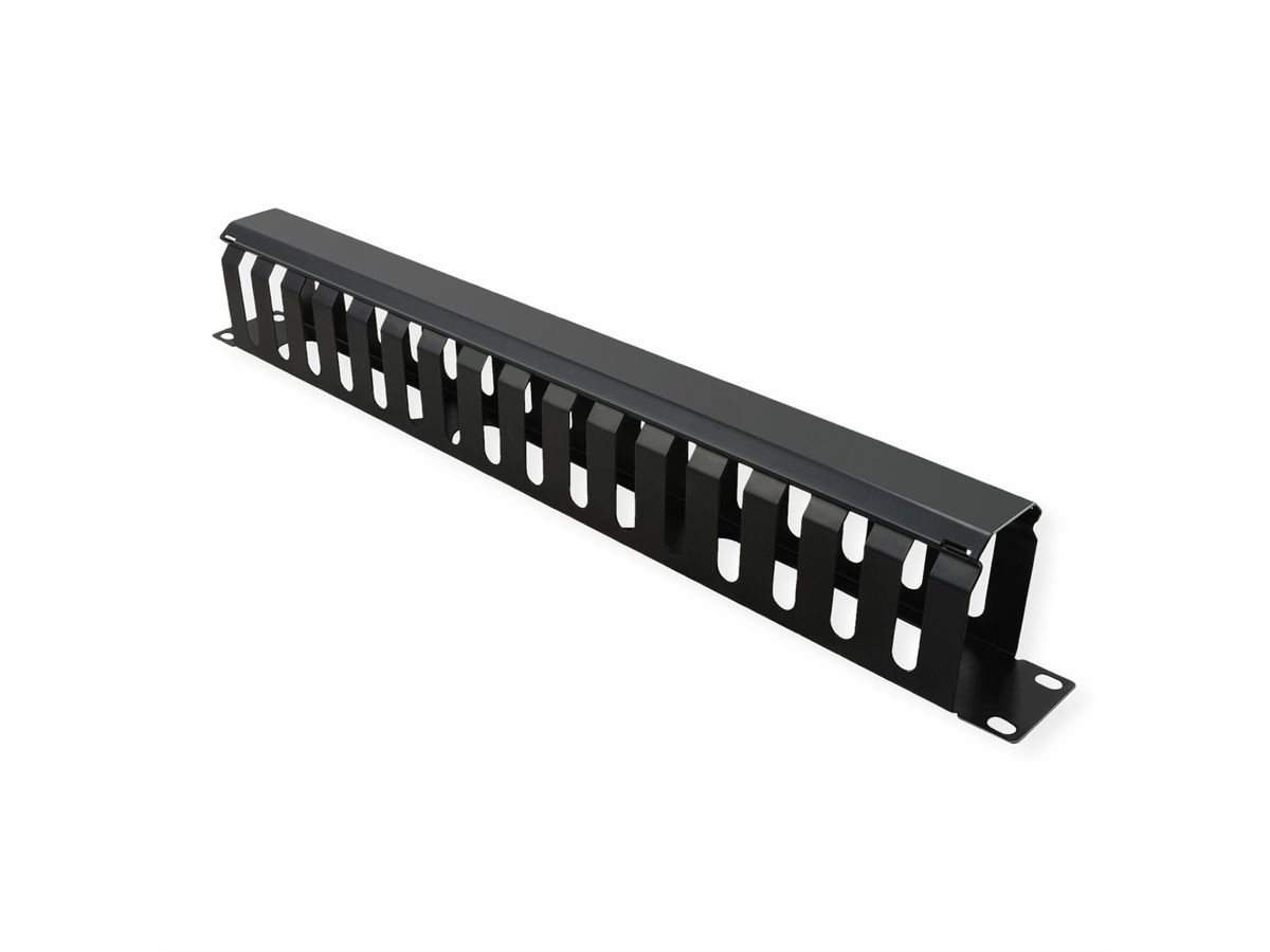 VALUE 19" Frontplaat 1 HE met rangeerkanaal 40 x 60 mm, zwart