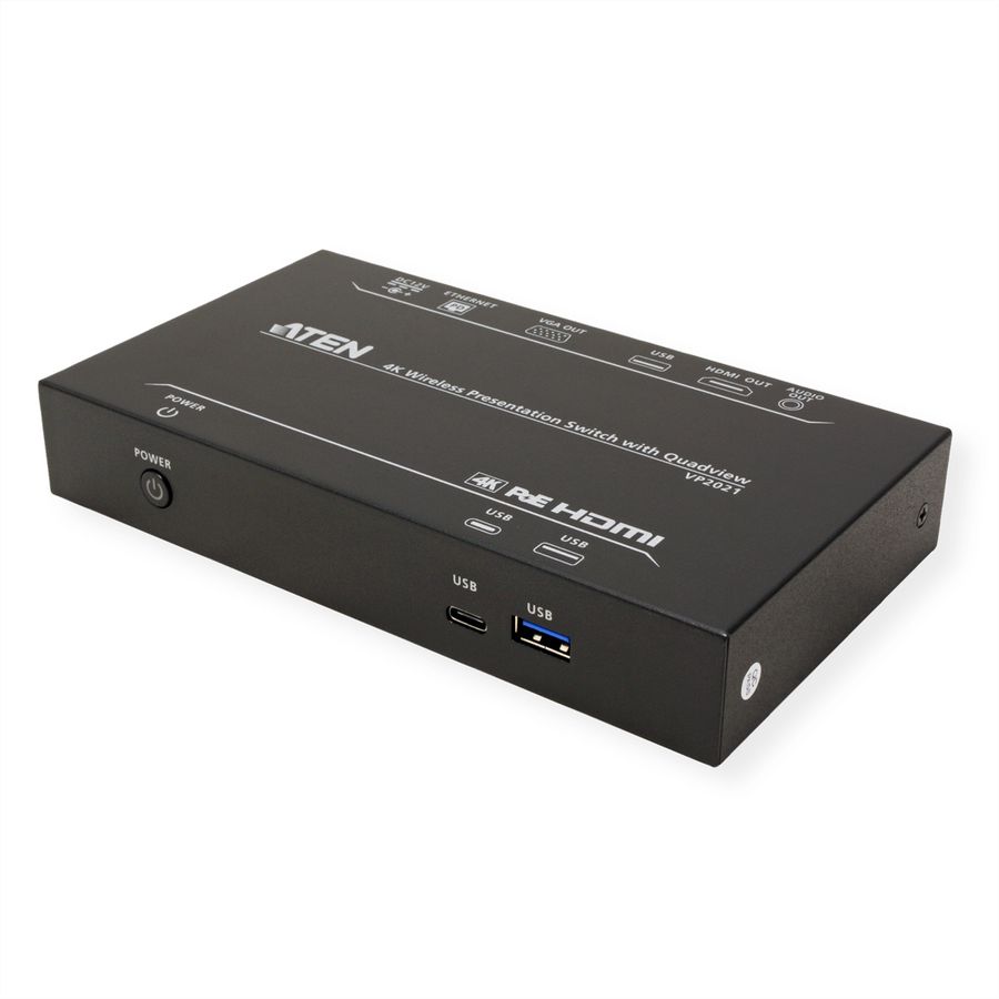 ATEN VP2021 4K draadloze presentatie switch met quad-weergave