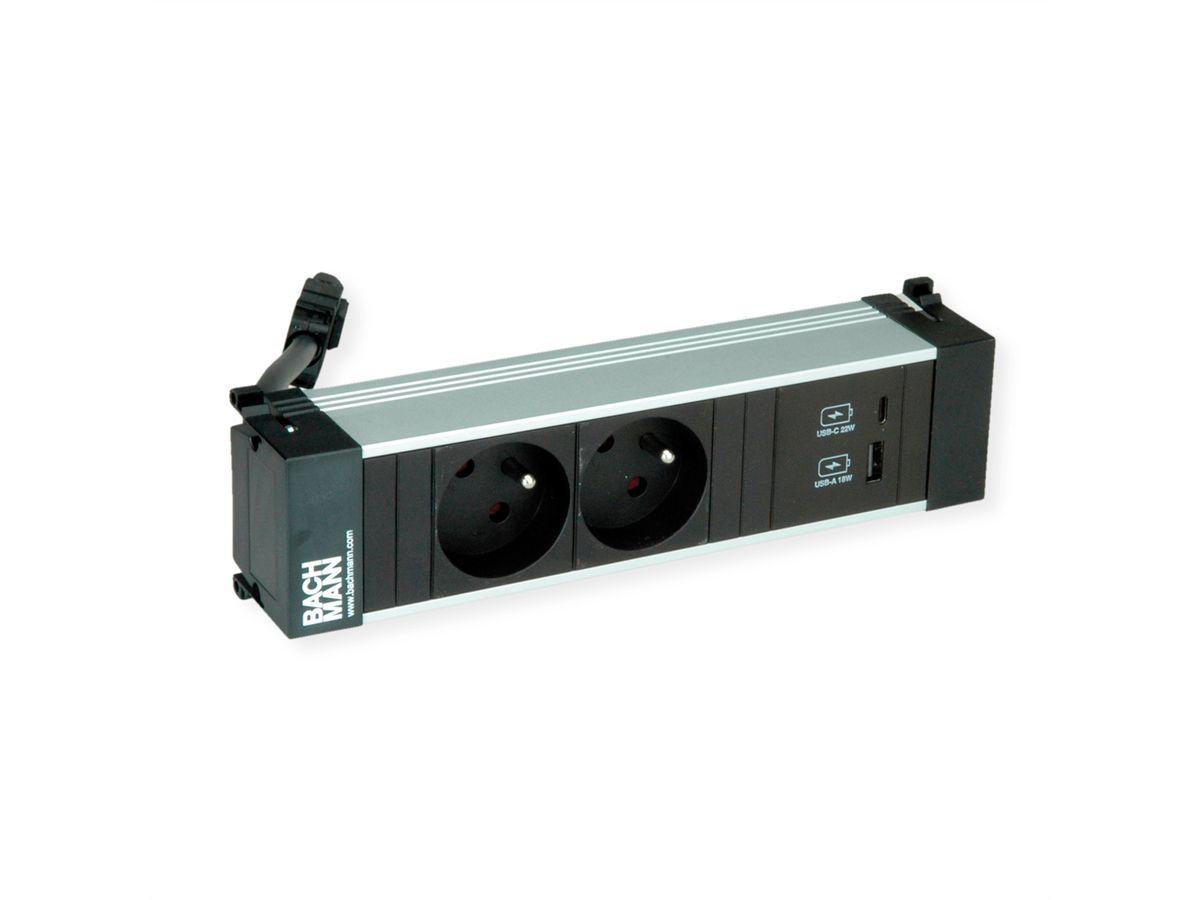 BACHMANN POWER FRAME S 2xUTE 1xUSB A/C 22W 0.2m GST18