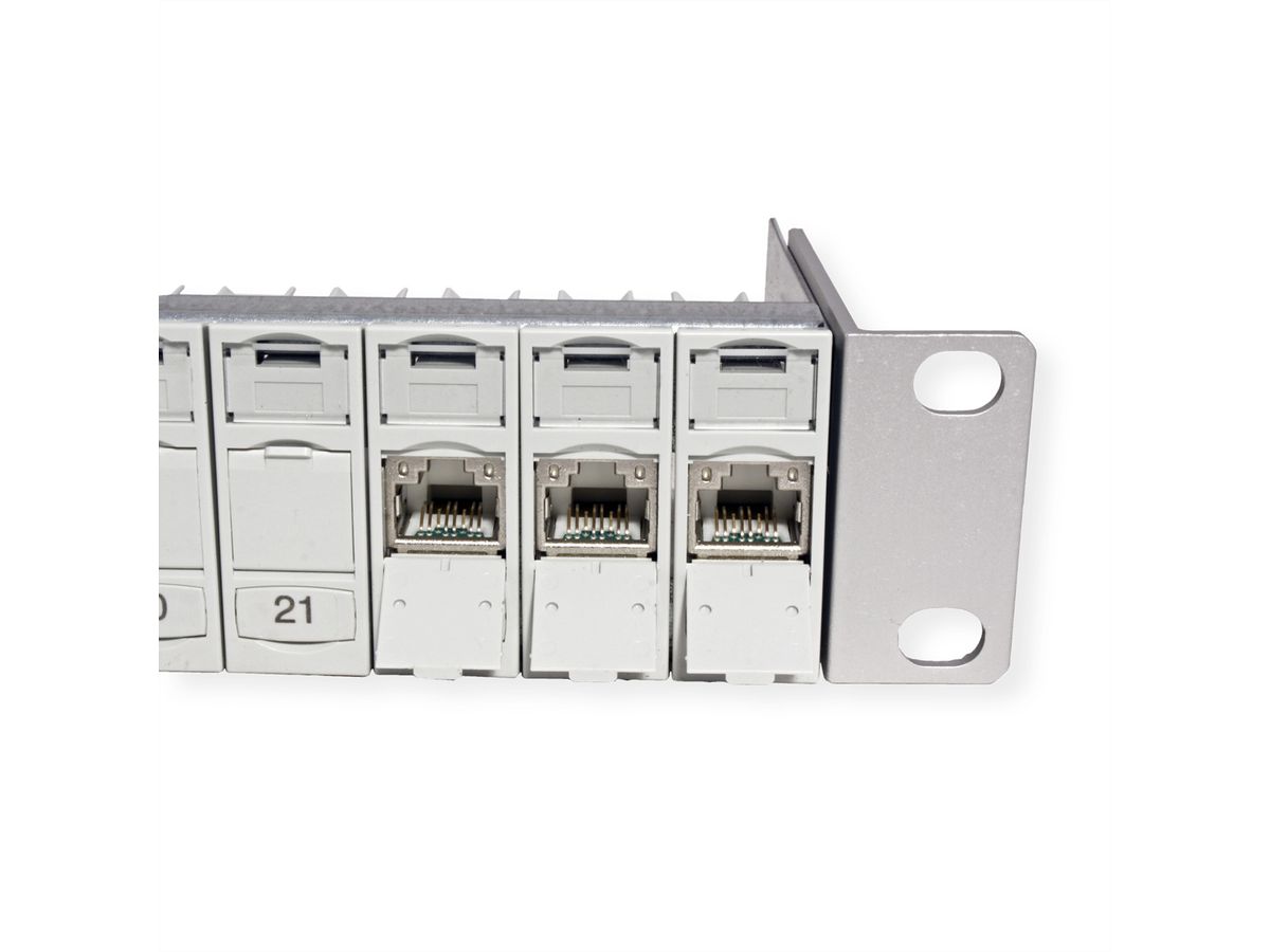 19" Panel 1 HE met 24 E-DAT Modules Cat.6 (Class E)