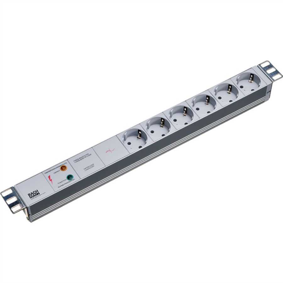 BACHMANN 19" socket strip 6-way with GVS without switch