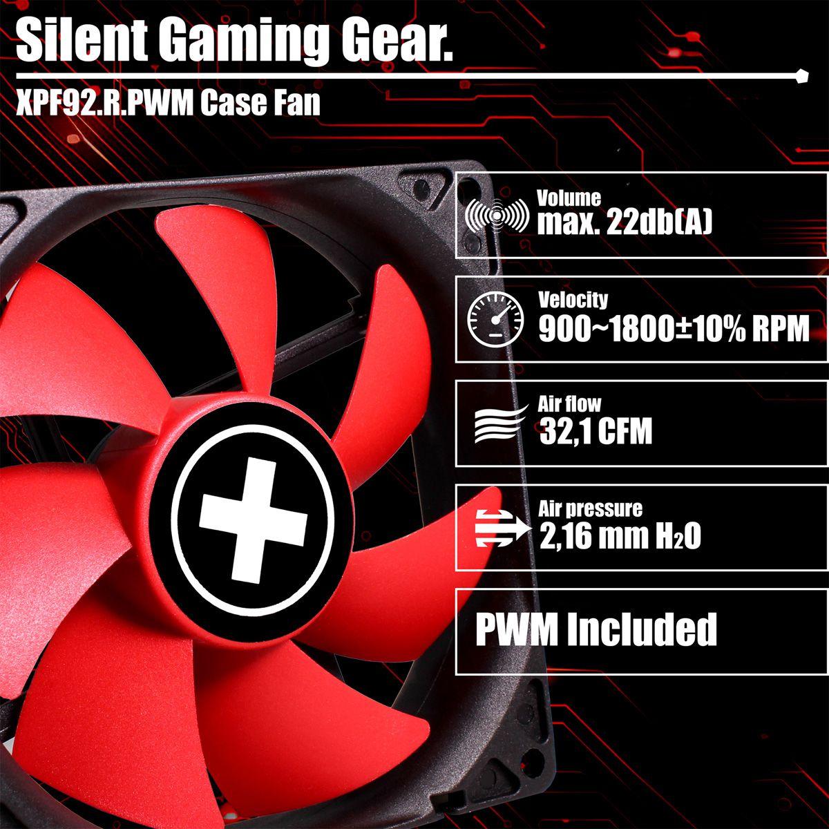 Xilence XPF92.R.PWM 92mm PWM Case Fan, 4PIN