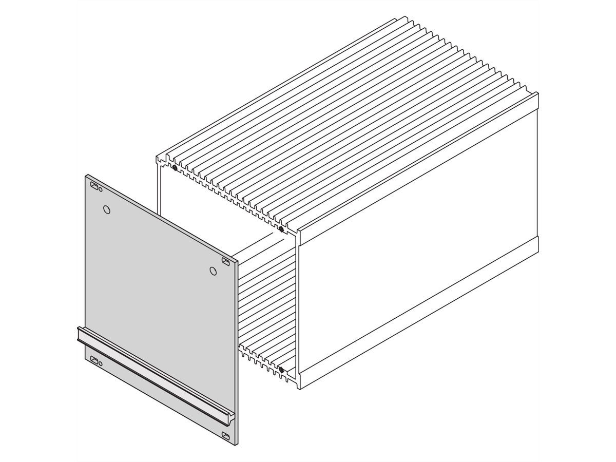 SCHROFF HF Frame Type Plug-In Unit Front Panel, 3 U, 7HP, 2.5 mm, Al, Front Anodized, Rear Conductive