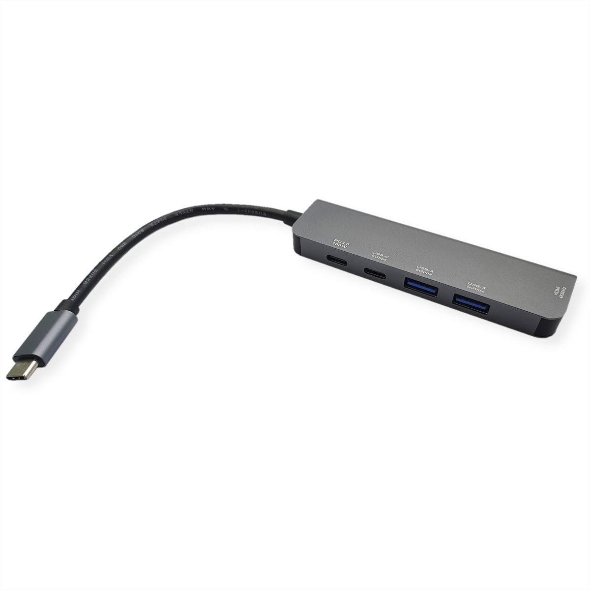 VALUE USB Type C Docking Station, HDMI 4K60, 3x USB3.2 Gen1 (1x C + 2x A), 1x PD