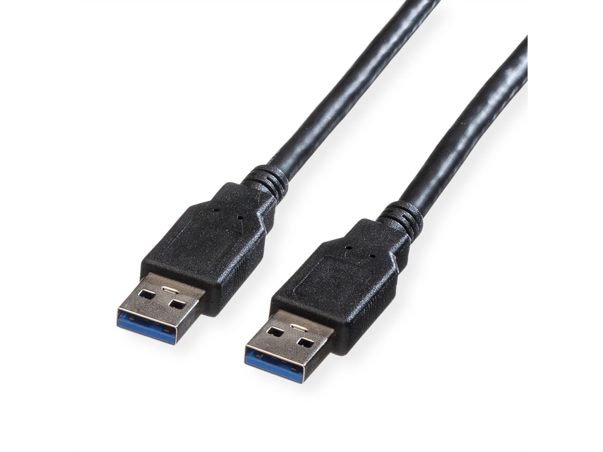ROLINE USB 3.2 Gen 1 kabel, type A-A, zwart, 3 m
