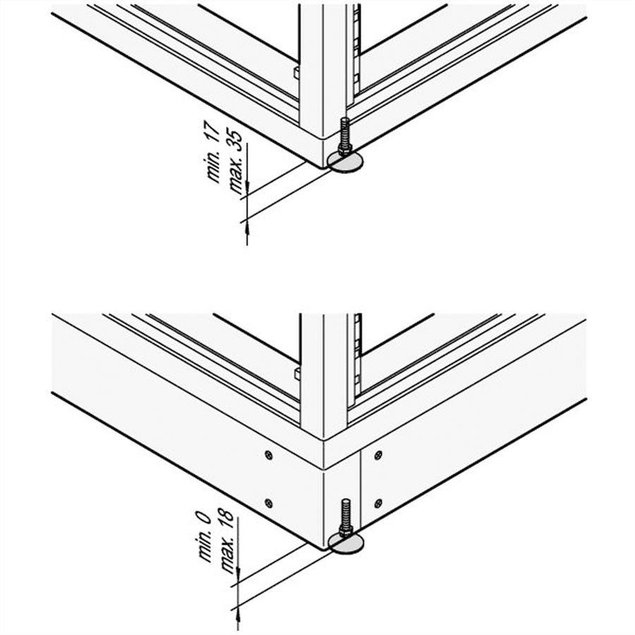 SCHROFF Eurorack Adjustable Feet, for Frame