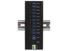 EXSYS EX-11230HMS 10-poorts USB 3.2 Gen 1 HUB Din-Rail Kit en wand VIA VL811+ Chipset
