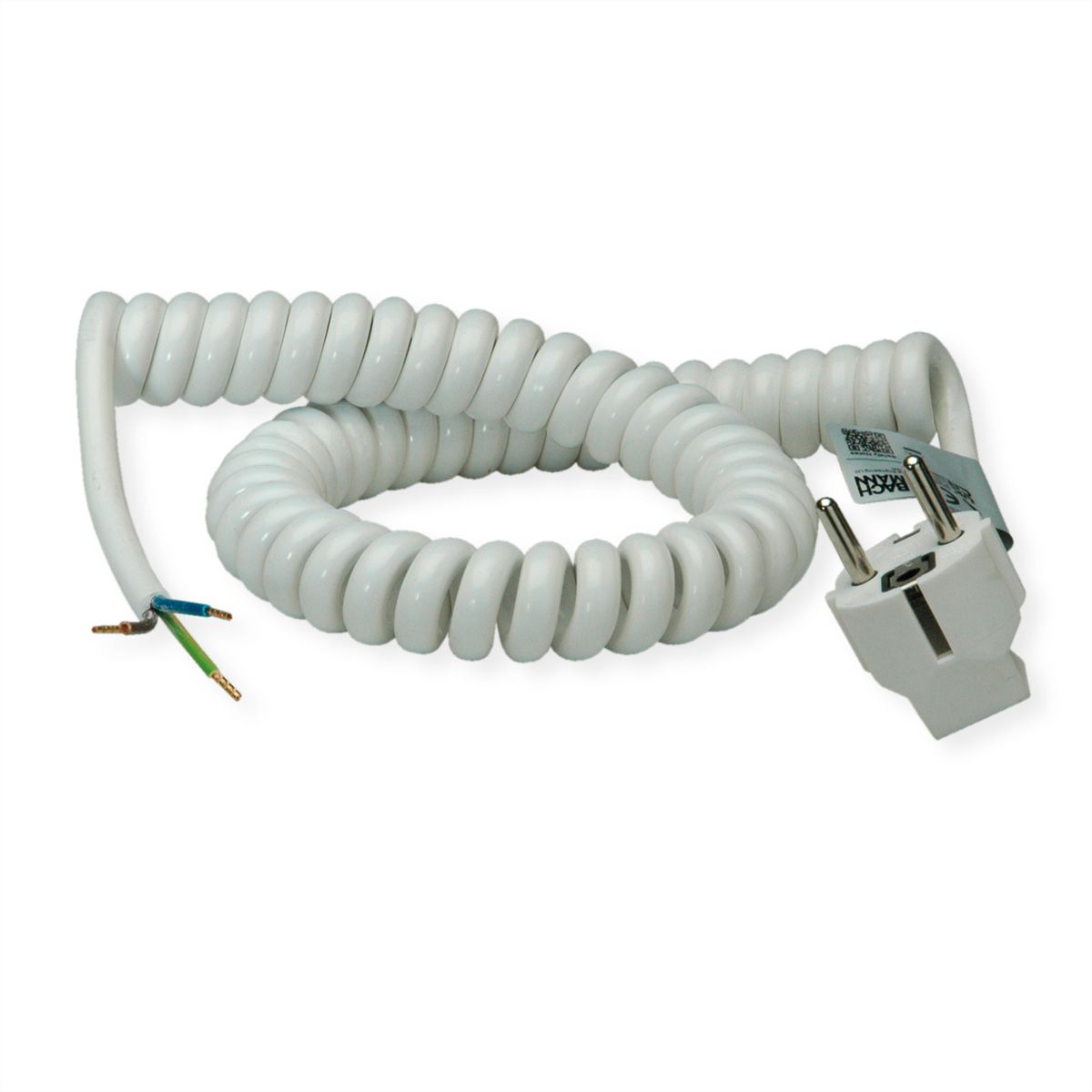 BACHMANN Spiral cable 0.5-2m white, H05VV-F 3G1,5mm² AEH/CEE7/7