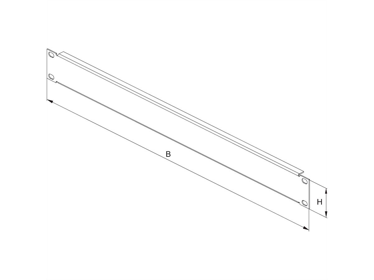 CONTEG 19" Blindstrook 1HE zwart RAL9005