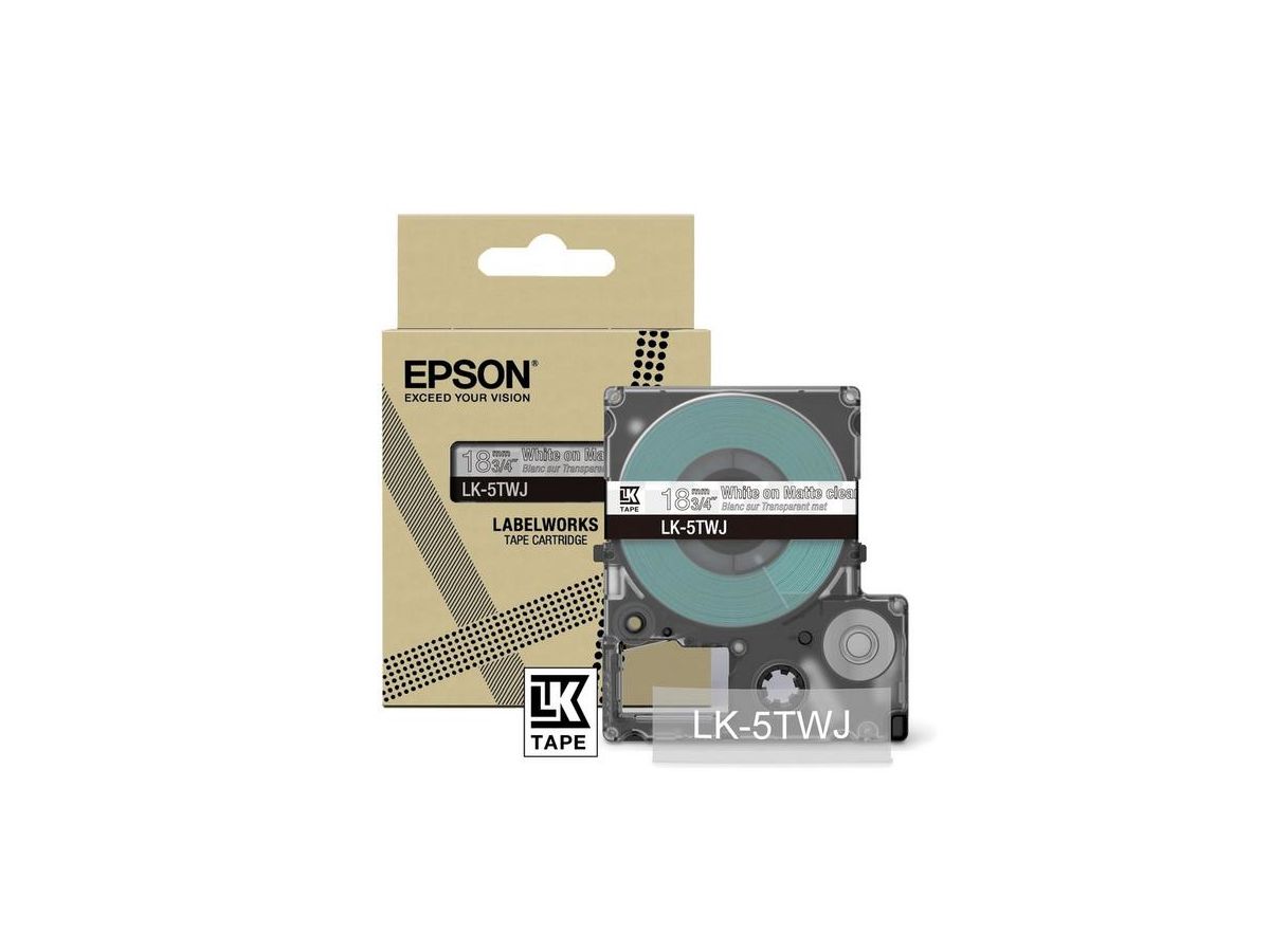 Epson LK-5TWJ Transparant, Wit