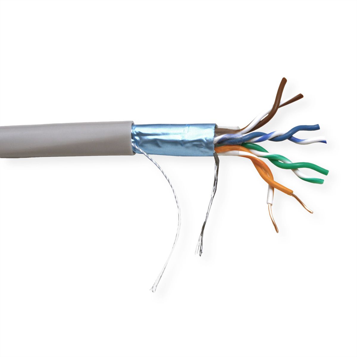 VALUE FTP kabel Cat.5e (Class D), massief, grijs, 300 m