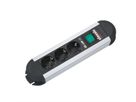 BACHMANN PRIMO socket strip 3x earthing contact, aluminium, with switch, 1.75 m