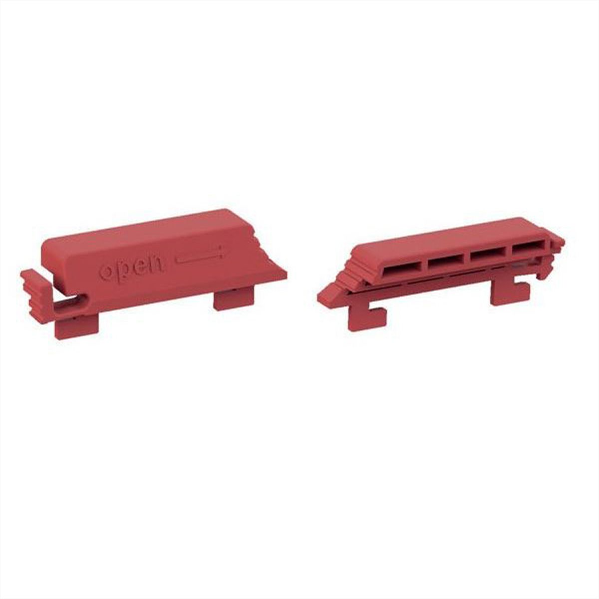BACHMANN PDU locking clips, for C13 sockets, Set of 12, red