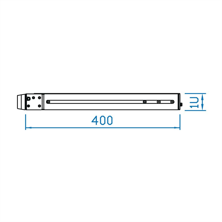 KEYBOARD DRAWER 1U UK RAL9005 EXT SLIDE