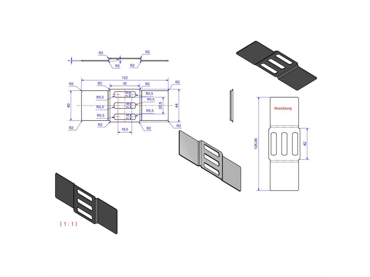 BACHMANN PDU Basic connection bracket, VM profile