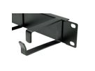 VALUE 19" 1U Cable Management Plate, G-Type, 5 Hooks, black