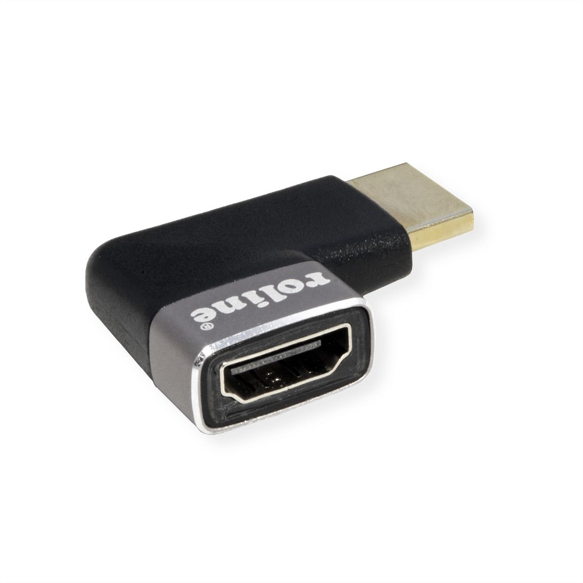 ROLINE 8K HDMI-adapter, HDMI Male/Female, 90° haaks
