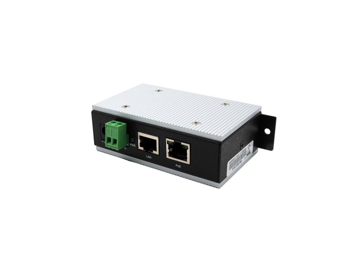EXSYS EX-6007PoE-WT PoE Gigabit Injektor 12-48V, Metall Gehäuse