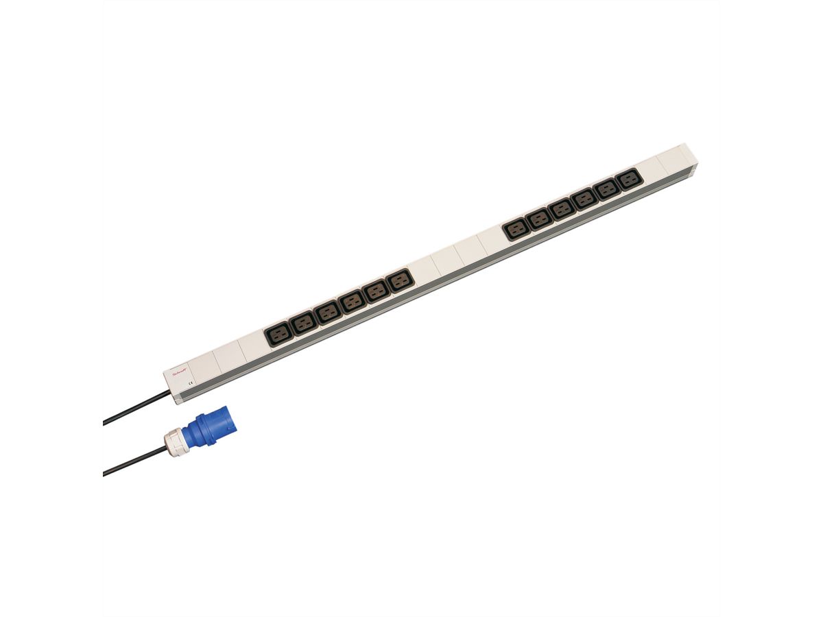 SCHROFF contactdoosstrook IEC C19, 16 A, IEC 60309-stekker, 12x IEC C19