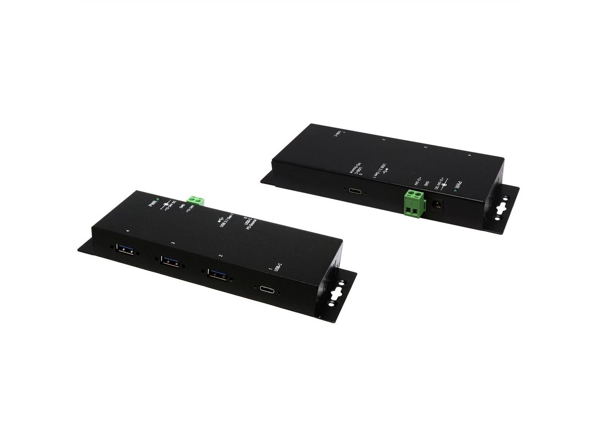 EXSYS EX-1191HMVS-PD 4-Port-USB-3.2 Gen 1 Metall HUB mit USB-PD Aufladung