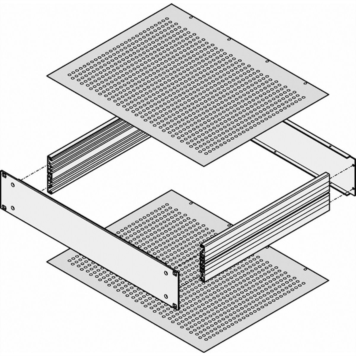 SCHROFF MultipacPRO Cover Plate, Perforated, Depth 220 mm