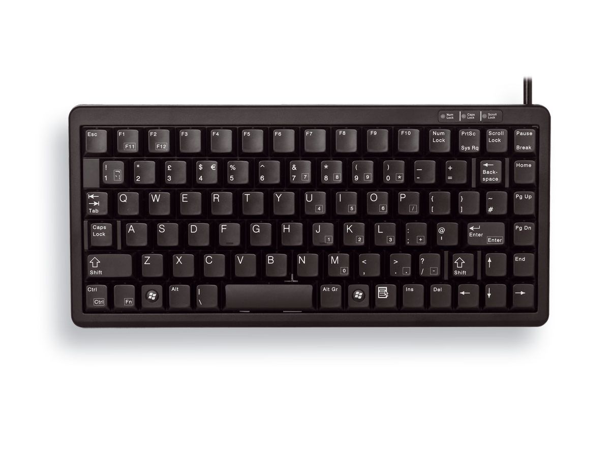 CHERRY Compact Keyboard, QWERTY, 83 keys, Combi USB/PS2, Black