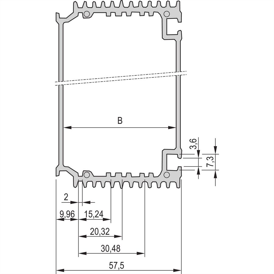 SCHROFF HF-frame type insteekmodule lichaamsbuis, 12 pk, 1000 mm
