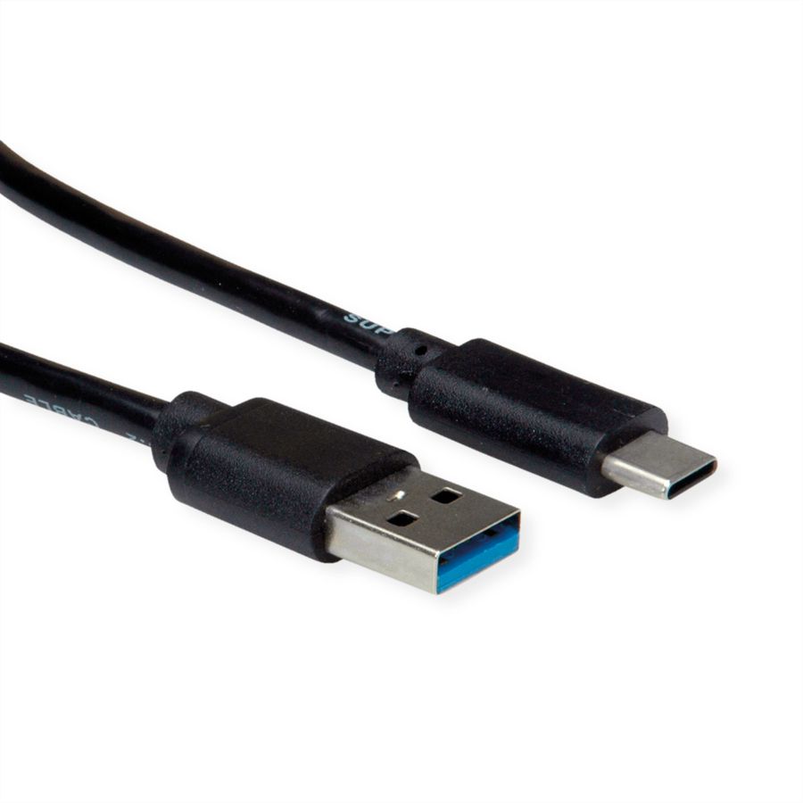 ROLINE RM USB 3.2 Gen 2 Cable, A-C, M/M, black, 1 m